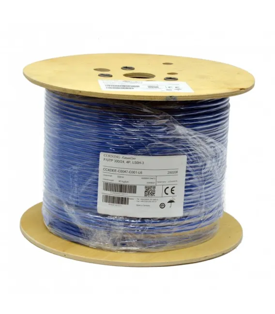 Витая пара кабель CORNING F/UTP 4P, кат. 5е, LSZH/FRNC, синий, 500 м