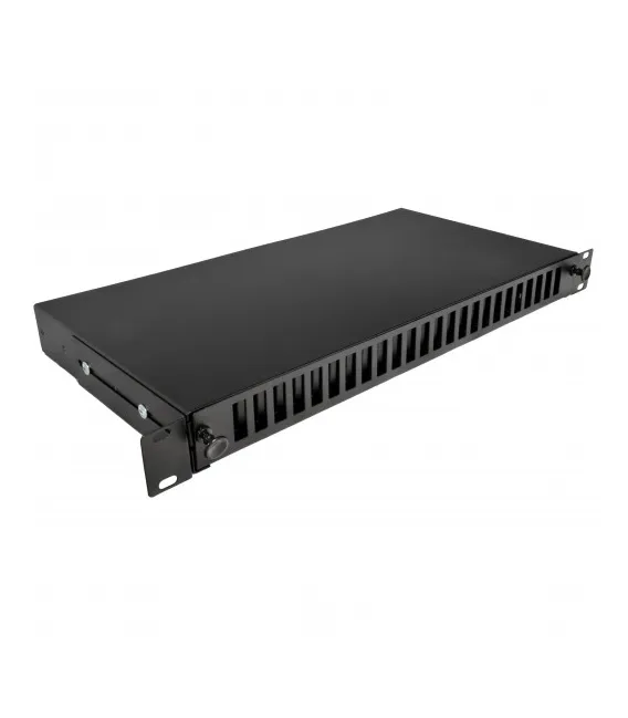 Патч-панель 48 портов 24 SCDuplex, пустая, кабельные вводы для 6xPG13.5 и 6xPG11, 1U, черная, Украина