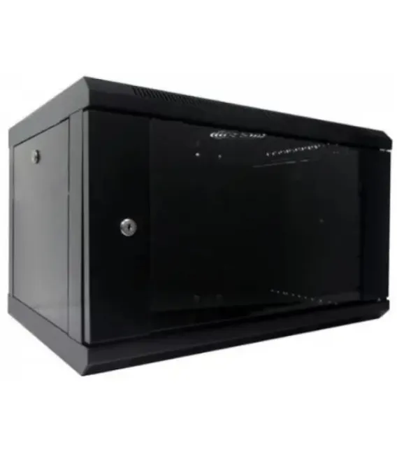 Серверный шкаф настенный 6U 600x450 металл/стекло разборной черный